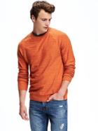 Old Navy Lightweight Textured Crew Neck Sweater For Men - Spice Level