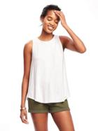 Old Navy Luxe High Neck Swing Tank For Women - Cream