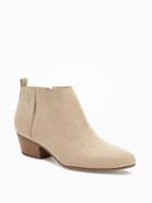 Old Navy Sueded Ankle Boots For Women - Sand