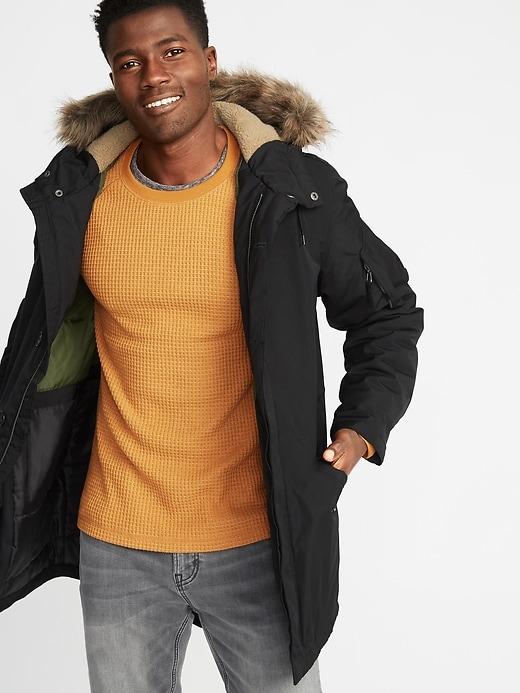 Old Navy Mens Hooded Parka For Men Black Size Xxxl