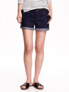Old Navy Cuffed Denim Shorts For Women 3 1/2 - Rinse