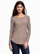 Old Navy Relaxed Brushed Jersey Tee For Women - Tan Heather