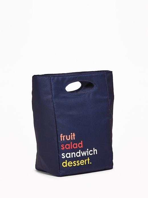 Old Navy Womens Graphic Canvas Lunch Tote Fruit, Salad, Sandwich, Dessert Size One Size