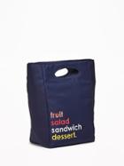 Old Navy Womens Graphic Canvas Lunch Tote Fruit, Salad, Sandwich, Dessert Size One Size