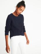 Old Navy Womens Classic Cable-knit Sweater For Women Lost At Sea Navy Size M