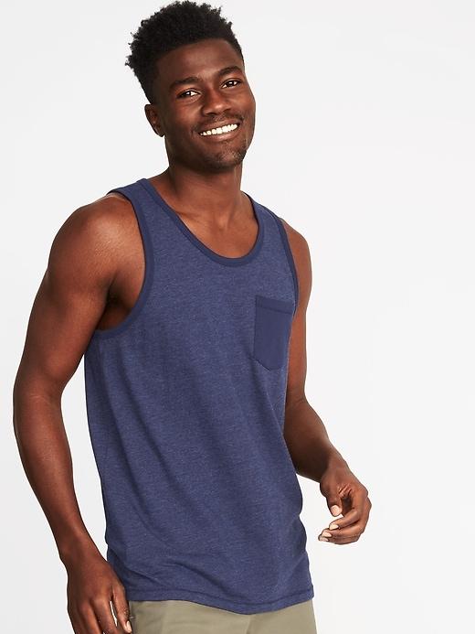 Old Navy Mens Regular-fit Pocket Tank For Men Lost At Sea Navy Size Xxl