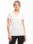 Old Navy Go Dry Cool Keyhole Back Top For Women - Bright White