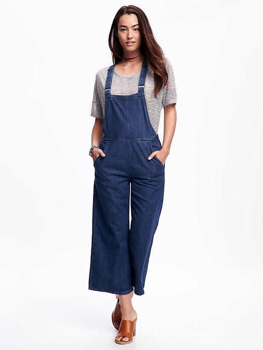Old Navy Culotte Overalls For Women - Medium Wash