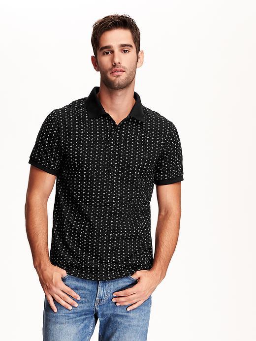 Old Navy Printed Jersey Polo Size Xxl Big - Black