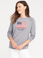 Old Navy Dip Dye Fleece Sweatshirt For Women - Charcoal