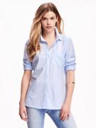 Old Navy Womens Relaxed Classic Shirt For Women Light Blue Size S