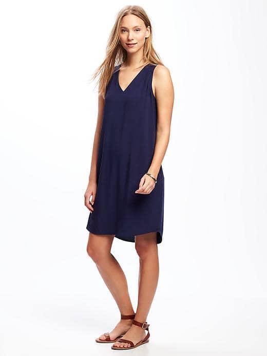 Old Navy Sleeveless Cutout Back Shift Dress For Women - Lost At Sea Navy