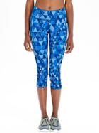 Old Navy Womens Active Patterned Compression Capris 20&quot; - Blue Box