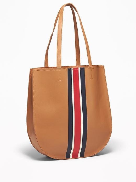 Faux-leather Half-moon Tote For Women