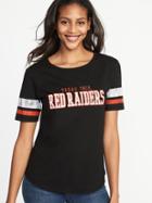 Old Navy Womens College-team Graphic Sleeve-stripe Tee For Women Texas Tech Size L