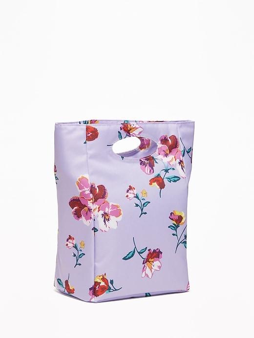 Old Navy Womens Graphic Canvas Lunch Tote Lavender Floral Size One Size