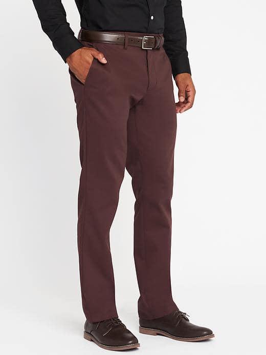 Old Navy Straight Signature Built In Flex Non Iron Pants For Men - In The Navy