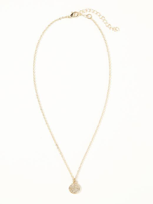Old Navy Pav Pendant Necklace For Women - Gold