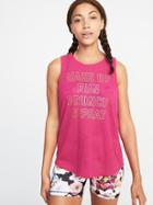 Old Navy Womens Performance Muscle Tank For Women Wake Up, Run, Brunch, Repeat Size Xs