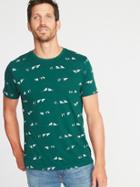 Old Navy Mens Soft-washed Printed Crew-neck Tee For Men Christmas Tree Cars Size S