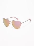 Old Navy Womens Heart-shaped Wire-frame Sunglasses For Women Rose Gold Size One Size