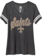 Old Navy Womens Nfl Sleeve Stripe Tee Size L - Saints