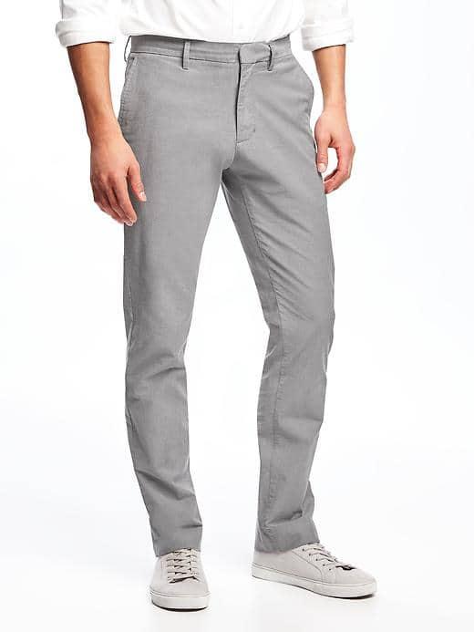 Old Navy Built In Flex Slim Oxford Signature Dress Pants For Men - Grey