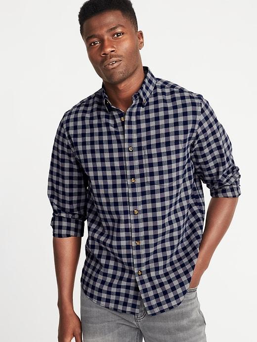 Old Navy Mens Regular-fit Built-in Flex Everyday Oxford Shirt For Men Navy Blue Size Xs