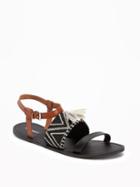 Old Navy Tasseled Slide Sandals For Women - Blackjack