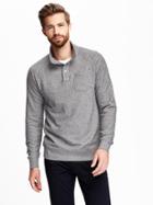 Old Navy French Terry Mock Neck Sweatshirt For Men - White/black
