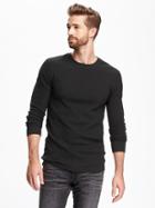 Old Navy Waffle Knit Thermal Tee For Men - Blackjack