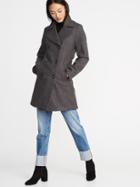 Old Navy Womens Double-breasted Long Peacoat For Women Dark Heathered Gray Size M