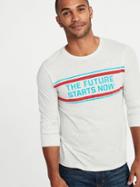 Old Navy Mens Soft-washed Graphic Long-sleeve Tee For Men The Future Starts Now Size M
