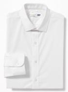 Old Navy Mens Regular-fit Built-in Flex Signature Non-iron Shirt For Men Cream Size L