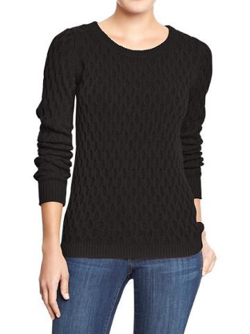 Old Navy Old Navy Womens Honeycomb Knit Sweaters - Black Jack