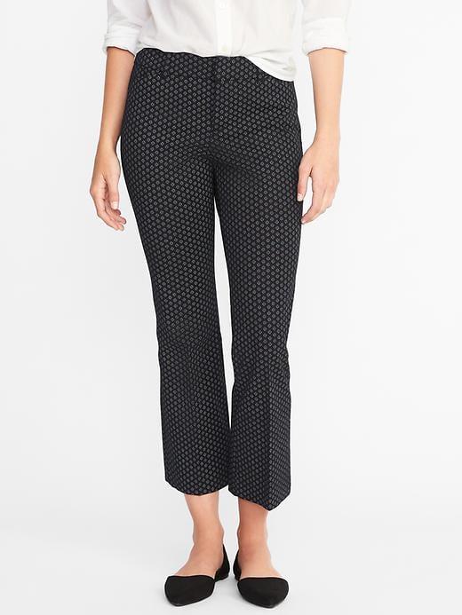 Old Navy Mid Rise Pixie Flare Ankle Pants For Women - Black Dots