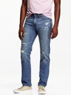 Old Navy Mens Distressed Slim Fit Jeans Size 46w 34l Big - Destructed Light