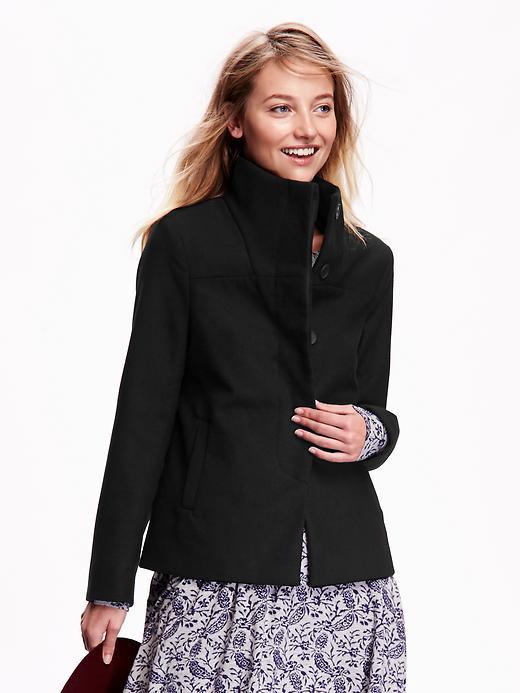 Old Navy Funnel Neck Coat Size L Tall - Black