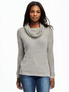 Old Navy Stitchy Cowl Neck Pullover For Women - Putty Heather
