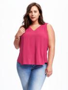 Old Navy V Neck Plus - Pink Tangiers