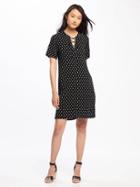 Old Navy Lace Up Shift Dress For Women - Black Print