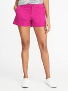 Old Navy Womens Relaxed Mid-rise Everyday Shorts For Women - 3.5 Inch Inseam Magenta Haze - 3.5 Inch Inseam Magenta Haze Size 2