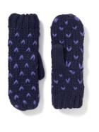Old Navy Sweater Knit Mittens For Women - Navy Blue Combo