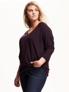 Old Navy 3/4 Sleeve V Neck Knit Top Size 1x Plus - Getting Figgy With It