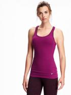Old Navy Go Dry Performance Rib Fitted Tank For Women - Lingonberry Jam