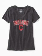 Old Navy Womens Mlb Team V-neck Tee For Women Cleveland Indians Size Xs