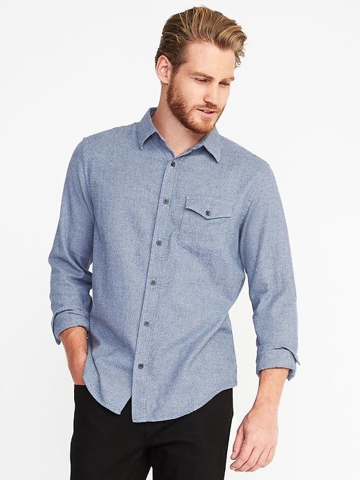 Old Navy Slim Fit Flannel Pocket Shirt For Men - Night Flight
