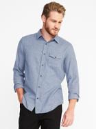 Old Navy Slim Fit Flannel Pocket Shirt For Men - Night Flight