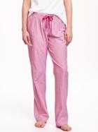 Old Navy Printed Poplin Sleep Pants For Women - Pink Stripe