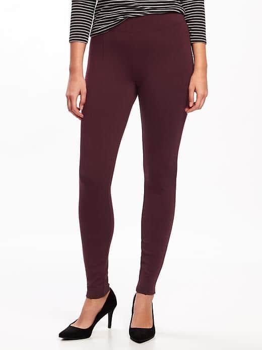 Old Navy Mid Rise Ponte Knit Leggings For Women - Wine Heather